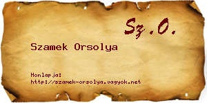 Szamek Orsolya névjegykártya